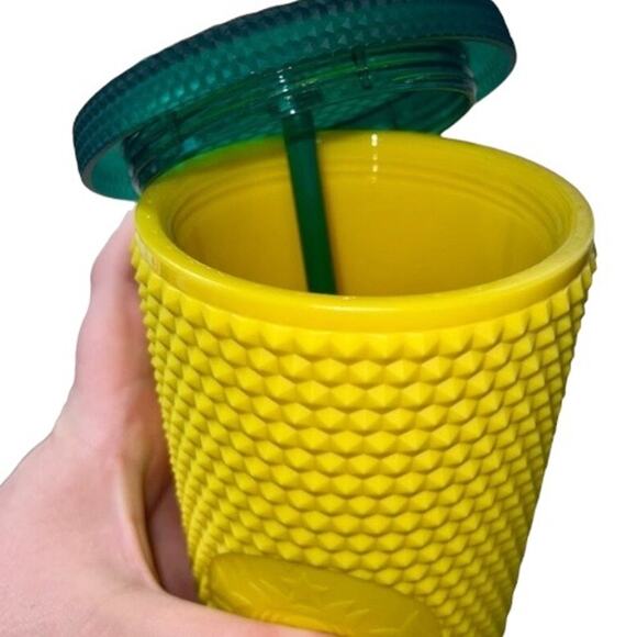 Starbucks Hawaii Collection Exclusive Pineapple Studded Tumbler & Straw 24oz NWT - Picture 3 of 5